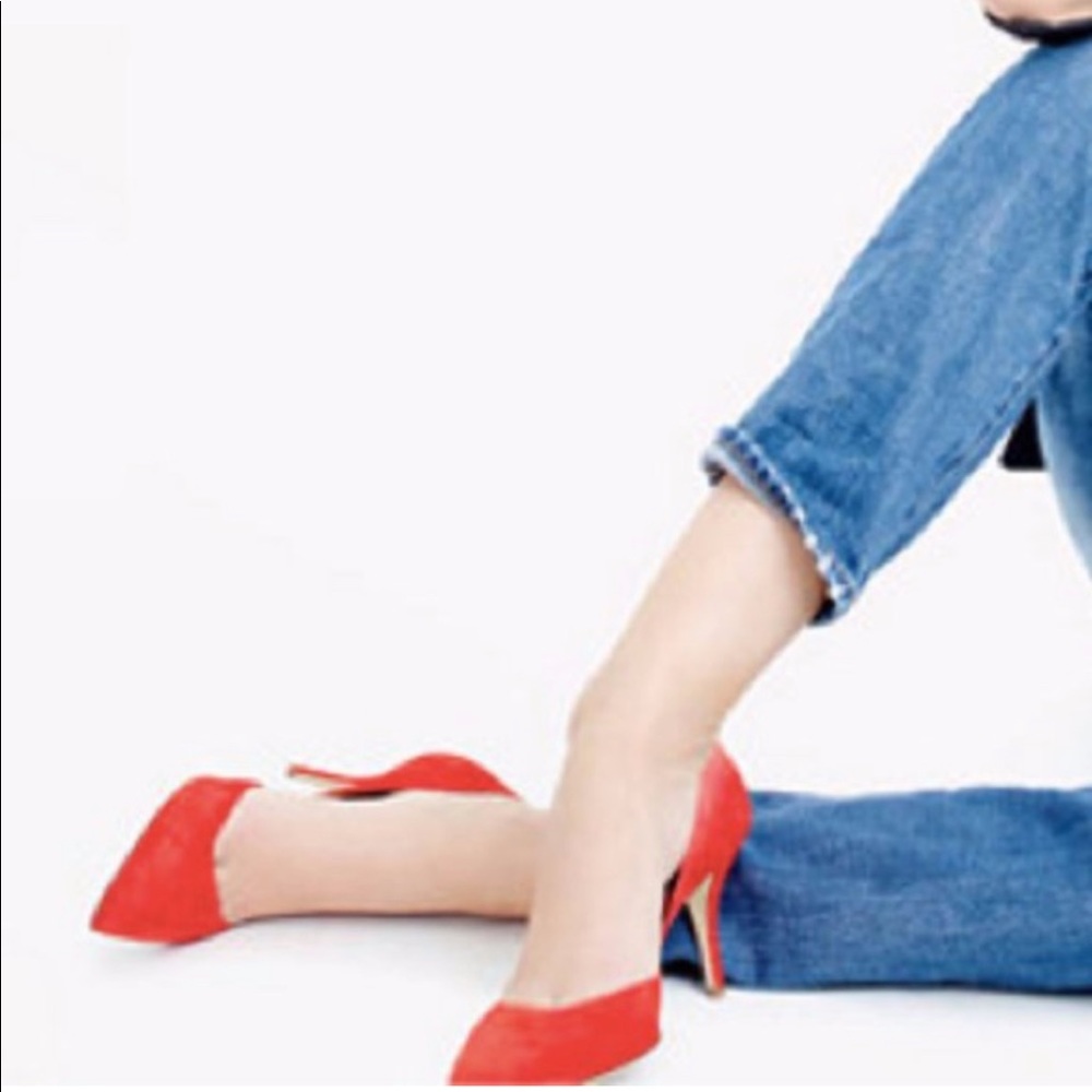 NIB J.Crew 65mm Collette Suede Pump Bright Cerise NEW Size 9 - Picture 2 of 6